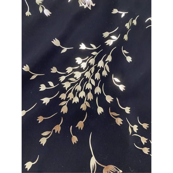 KENSIE (Saks Fifth) NWT Floral Metallic Gold Drop Waist Dress Black Sz 2, MP $98 - Picture 8 of 12